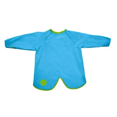 Image of b.box Waterproof Large Smock Bib with Long Sleeve and Machine Washable (Ocean Breeze)