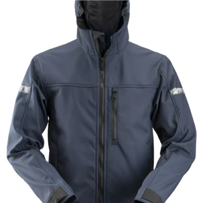Image of Snickers AllroundWork Softshell Jacket with Hood Navy/Black XXL Regular