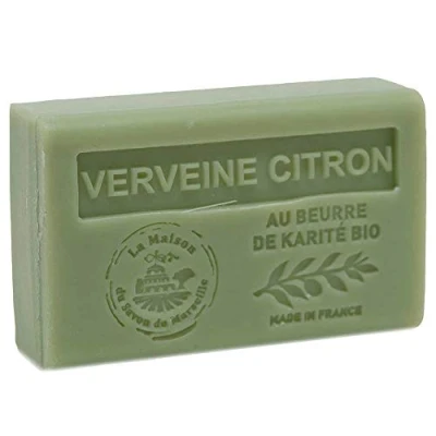 Image of Maison du Savon de Marseille French Soap made with Organic Shea Butter Lemon Verbena Fragrance 125 Gram Bar