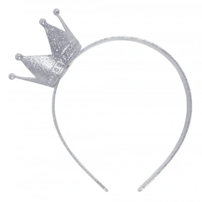 Image of Bristol Novelty BA1049 Silver Crown Headband for Women, One Size