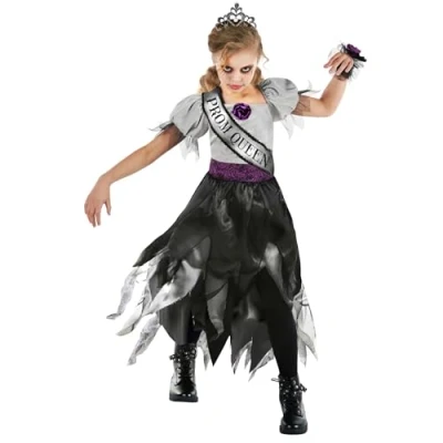 Image of Morph, Spooky Prom Queen Costume For Girls, Halloween Costumes Scary Dead Girls Small