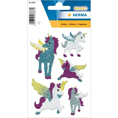 Image of Herma Magic Stickers, Unicorn, Diamond Glittery, PG / 1 Sheet.