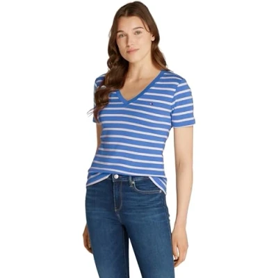 Image of Tommy Hilfiger NEW SLIM CODY Print Tshirt, Women&#039;s, Size: XS, Fine blue spell/ivory petal