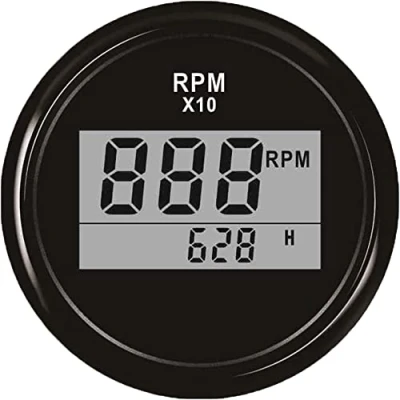 Image of ELING Waterproof Digital Tachometer REV Counter RPM Gauge With Hour Meter 9990RPM 52mm 9 32V Backlight