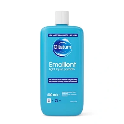 Image of Oilatum Emollient Bath Liquid for Eczema, Psoriasis and Dry Skin Conditions, Soothing Formula Sensitive Skin, Hydrating Relief Itchy, Irritated Dermatologist Recommended, 1 x 500ml
