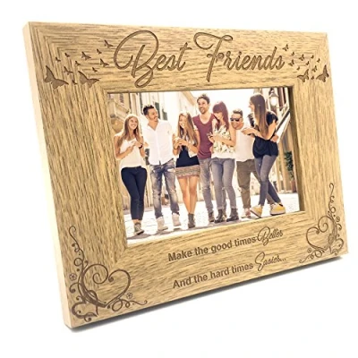 Image of ukgiftstoreonline Best Friends Wooden Photo Frame Gift (4 x 6 Inch)