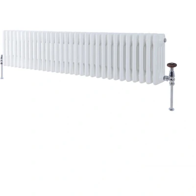 Image of Milano Windsor White Cast Iron Style Horizontal Four Column Radiator 300mm x 1415mm