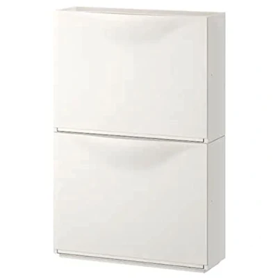 Image of Ikea Trones Polypropylene Storage Cabinet for Storing Shoes, Gloves and Scarves , 52x18x39 cm (White) Pack of 2