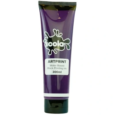 Image of Scola Purple 300ml Artprint Water Based Ink for Block and Lino Printing Non Toxic &amp; Made in UK