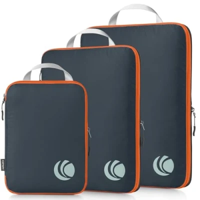 Image of Cipway Compression Packing Cubes, Ultralight Travel Luggage Organizer Sets Extensible Essentials for Carry on Suitcase(Grey 3pcs)