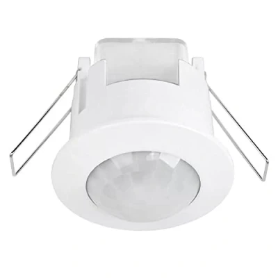 Image of UKEW Recessed PIR Motion Sensor 360 Degree 1200w Energy Saving White Finish Ceiling Occupancy Presence Detector Light Switch