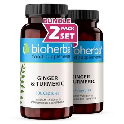 Image of 200 Ginger and Turmeric Capsules High Strength Curcumin Anti Inflammatory Suitable for Energy &amp; Metabolism Immune Health Supplements Enhances Defense System