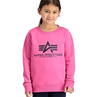 Image of Alpha Industries Basic Sweater Kids Sweatshirt Magenta