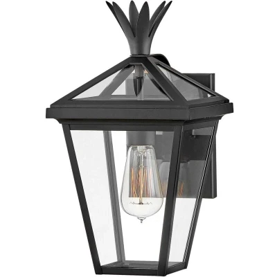 Image of Palma 1 Light Small Outdoor Wall Lantern Black IP44