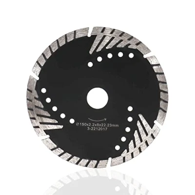 Image of Z LEAP Diamond Turbo Blades 8 MM Segments Saw Blade for Granite Mable Tile Concrete and Bricks Dry/Wet, 6 Inch