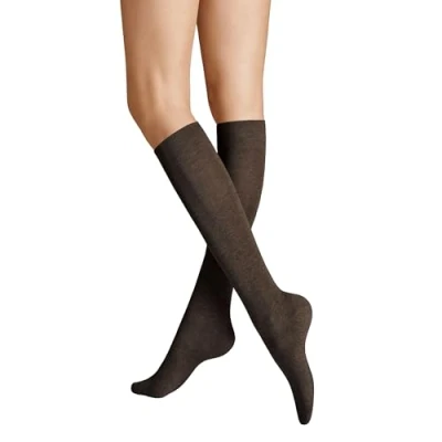 Image of Unbekannt Women&#039;s Relax Cotton Ksd Knit Knee high Socks, Brownmel, 39 42