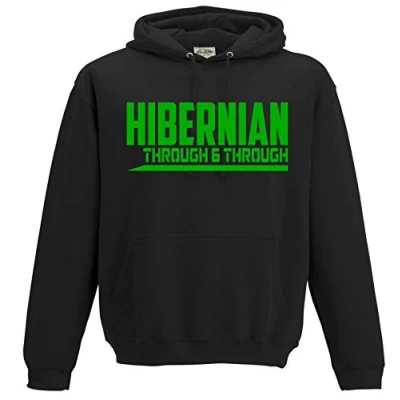 Image of AmeliaGouldApparel Hibernian Through &amp; Premium Mens Hoodie Medium Black