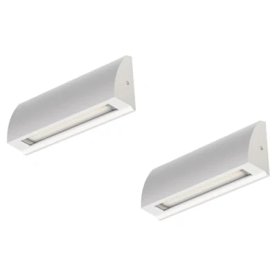 Image of ledscom.de 2 LED Wall Light/Staircase Light SEGIN for Outdoors, IP54, Flat, Downlight matt, Angular, 6.2 W, 566lm, Warm White