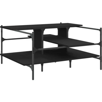 Image of vidaXL Coffee Table Black 100x100x48.5 cm Engineered Wood