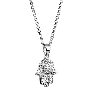 Image of Nenalina Women necklace made of 925 sterling silver with hand fatima pendant 45cm long