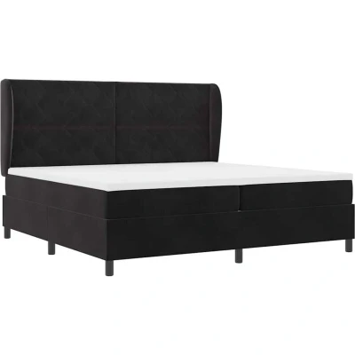 Image of Box Spring Bed with Mattress Black 200x200 cm Velvet Vidaxl