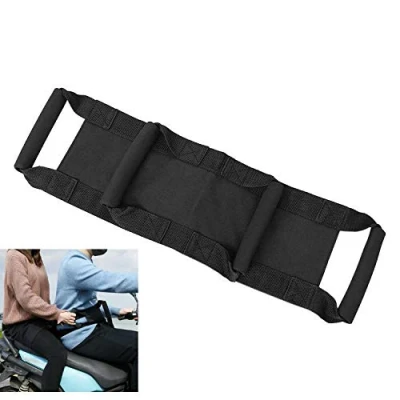 Image of Motorcycle Passenger Grab Handles,Safety Grips With 4 Handels,For Atv Motobike,Adjustable Belt,Oxford Black 45 * 17cm