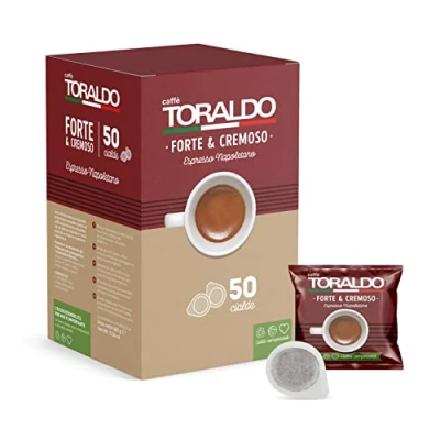 Image of CAFFÈ TORALDO MISCELA FORTE &amp; CREMOSO Box 50 PODS ESE44 7.2g