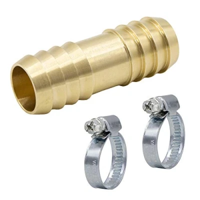 Image of VARIOSAN Hose Connector 14870 1 1/4 Inch (32 mm) Brass with Clips (Stainless Steel / V2A)