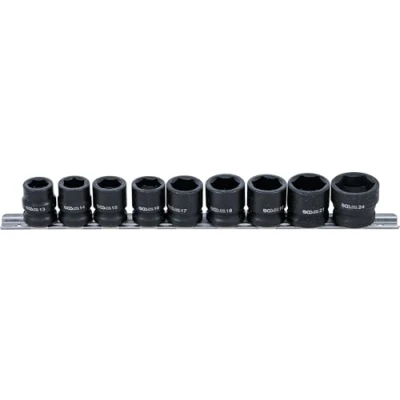 Image of BGS 9551 Impact Socket Set, Hexagon, extra flat 12.5 mm (1/2&quot;) Drive 13 24 9 pcs.