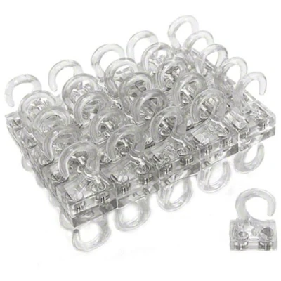 Image of FIRST4MAGNETS Clear Plastic Magnetic Hooks for Fridge, Kitchen, Office, Whiteboard, Noticeboard, Filing Cabinet 26mm x 19mm 38mm 2kg Pull Pack of 50