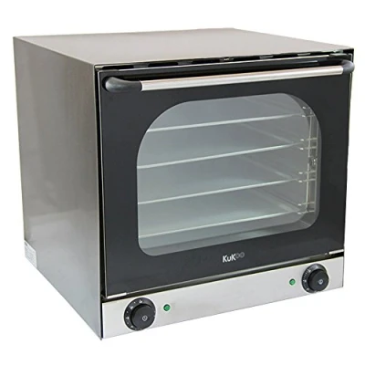 Image of Electric Convection Oven Countertop Commercial Table Top Baking Fan Assisted Double Layer Glass Temperature Control Timer Included 4 Trays &amp;1 Tray Handle