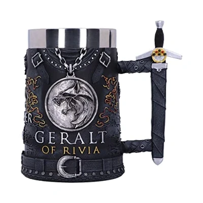 Image of Nemesis Now Officially Licensed The Witcher Geralt of Rivia Tankard, Black, 15.5cm