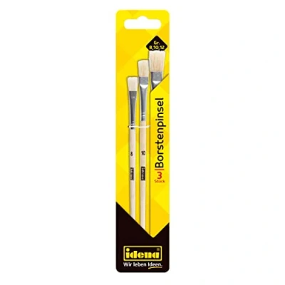 Image of Idena 60106 Bristle Brush Set of 3 in Sizes 8, 10 &amp; 12