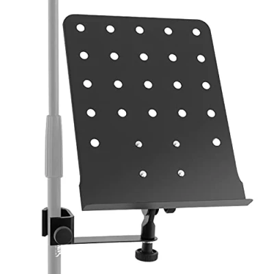 Image of TIGER MSA30 BK Microphone/Music Stand Attachment for Lyrics, Sheet Music, Scores Clamp Arm with Desk Black