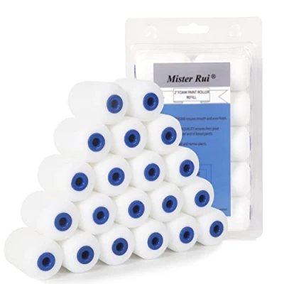 Image of Mister Rui Foam Paint Roller Cover, 2 Inch Sponge Sleeve, Mini Cover for Furniture Painting and Renovating, 2&quot; (50.8MM), Pack of 20