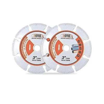 Image of BGTEC Diamond Metal Cutting Disc,2pcs 3&quot;/75mm Vacuum Brazed Cut Off Wheel Blade for Carbide Metal, Alloys, Iron,Stainless Steel