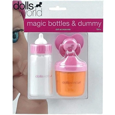 Image of DOLLSWORLD from Peterkin magic Bottles &amp; dummy Includes milk bottle, juice bottle and Dolls Accessories Ages 3+