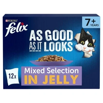 Image of FELIX As Good it Looks Senior 7+ Mixed in Jelly Wet Cat Food 12x85g