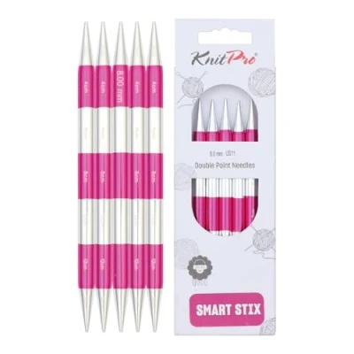 Image of KnitPro Knitting Pins: Double Ended:, Metal, Pink, 8mm