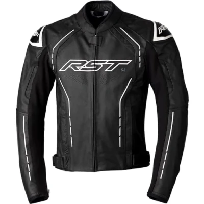 Image of RST S1 CE Mens Leather Jacket Black/Black/White 38