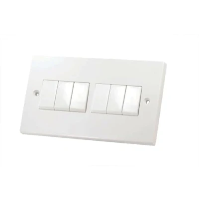 Image of Selectric LG207 6 Gang White Light Switch (6 Gang, 2 Way, 8.5x14.5cm, 10 Amp)