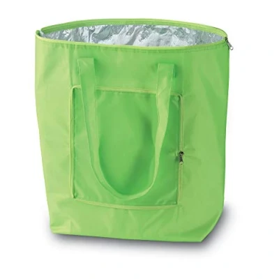 Image of PromotionGift Reusable Foldable Cooler, Shopping, Beach Bag Light and Durable, with Inner Aluminium Lining for Perfect Cooling Function 25L (Lime)