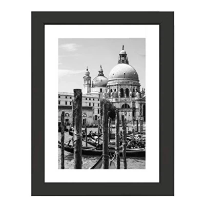 Image of Black Nouveau Simple Design Styrene Photo Frame 5x7&quot;