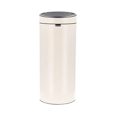 Image of Brabantia Touch Bin 30L Large Waste for Kitchen Soft Opening Removable Inner Bucket Non Slip Base Easy Recycling Liners Included Beige 30 x 32 72 cm