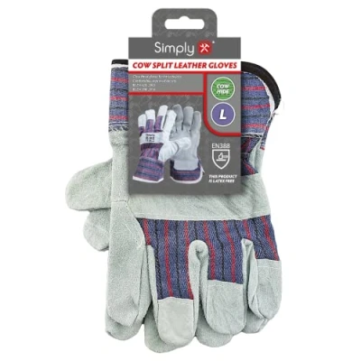 Image of Simply Unisex Cslg002 Leather Gloves, Grey, L UK