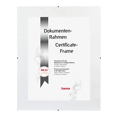 Image of Hama &quot;Clip Fix&quot; Frameless Picture Holder, anti reflect. glass, 21x29.7 cm, DINA4