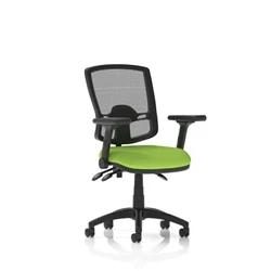 Image of Eclipse Plus III Operator Chair Mesh Back Seat Green Adjustable Arms