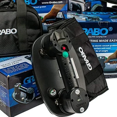 Image of GRABO NEMO (2 Batteries, 2 Seals) Electric Vacuum Suction Cup Lifter for Wood, Paver, Drywall, Marble, Tile and More (Lifts up to 375 lbs)
