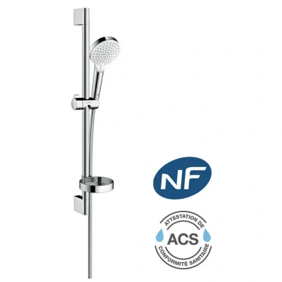 Image of hansgrohe Crometta shower set 100 Vario with rail 65 cm and soap dish