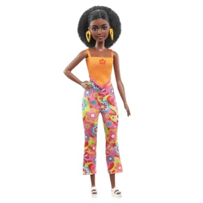 Image of Barbie Doll, Kids Toys, Curly Black Hair and Petite Body Type, Fashionistas, Y2K Style Clothes Accessories, HPF74
